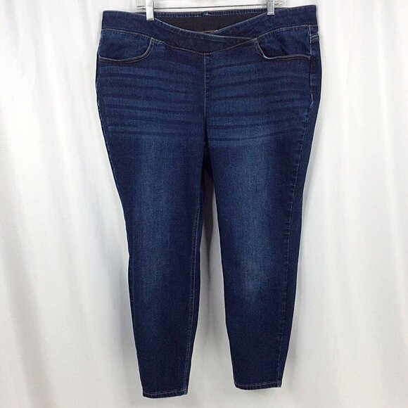 Maurices Ankle Skinny Jeans Womens Size 22W Short Pull On Comfort Waistband - Picture 1 of 11